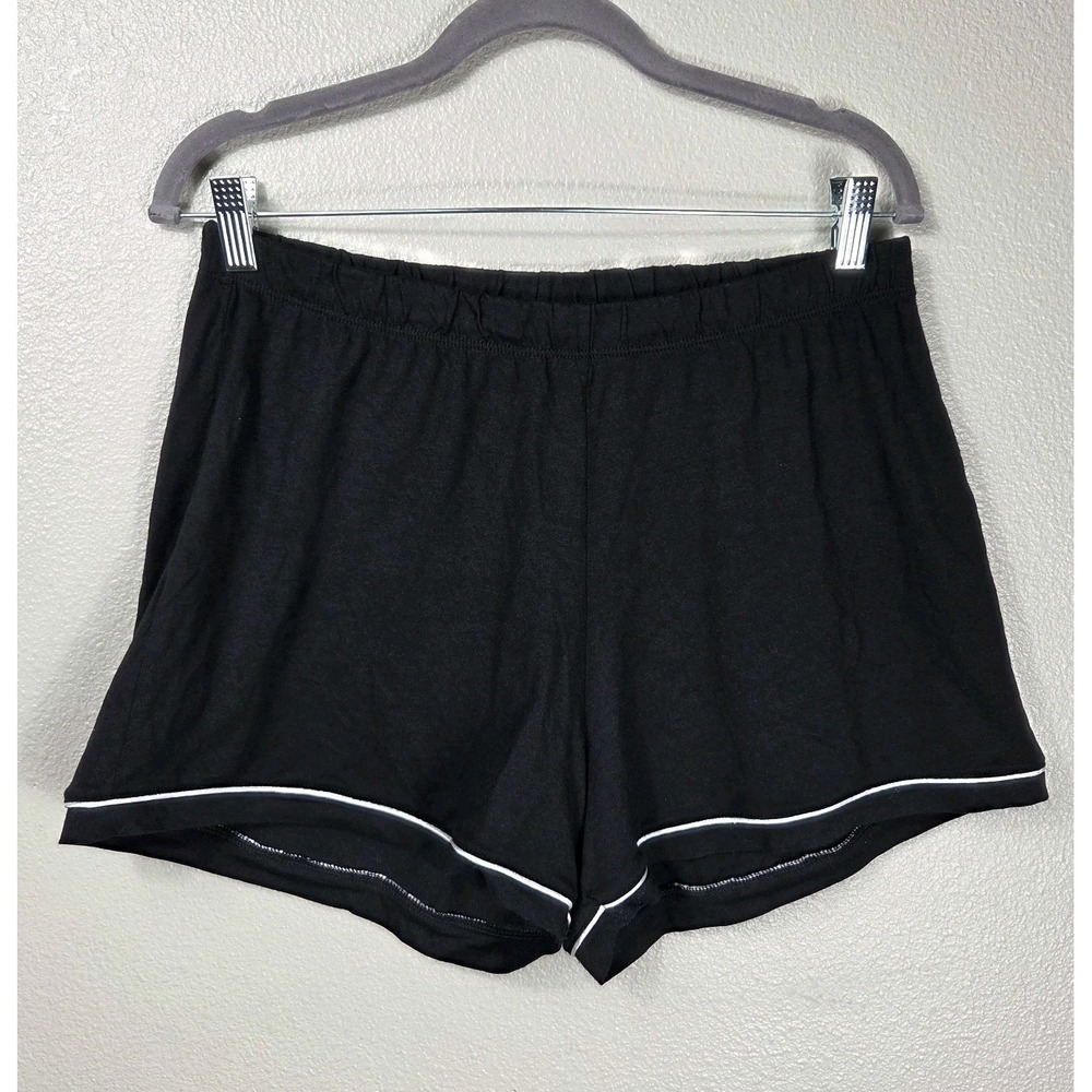 Cosabella Pima Cotton Modal Lounge Sleep Shorts Black XL Soft Pajama Pull On